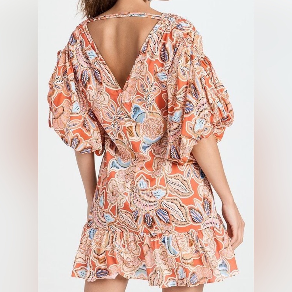 Misa Los Angeles Sari Floral puff mini dress Multi sizes New